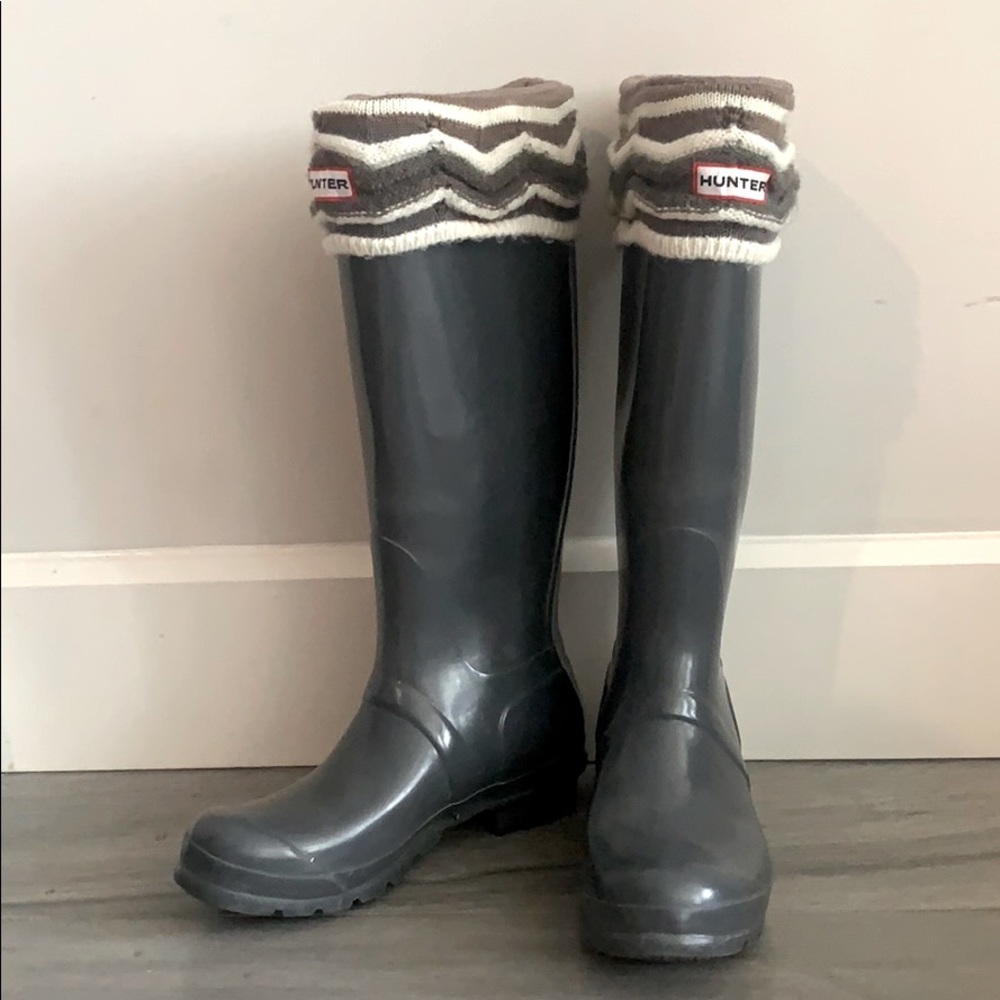 Gray Hunter Rain Boots Size 7